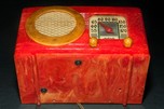 Catalin Motorola Radio 50XC-1 ”Circle-Grille” - Marbleized Red + Yellow