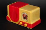 Catalin Addison 2 ’Waterfall’ Art Deco Radio in Yellow + Red