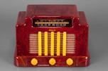 Striking Addison 5 Courthouse Catalin Radio in Oxblood Red + Yellow