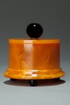 Beautiful Catalin Bakelite Box in Butterscotch with Black Accents