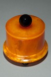 Beautiful Catalin Bakelite Box in Butterscotch with Black Accents