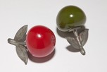 Bakelite Figural &rdquo;Apple&rdquo; Salt & Pepper Shakers 1940&rsquo;s Deco