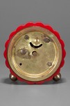 Beautiful Fluted Bakelite Clock by New Haven in Red with Green