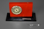 Striking Red and Black Catalin Deco Clock Lighter Combo