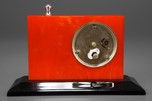 Striking Red and Black Catalin Deco Clock Lighter Combo