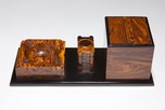 Black + Caramel Catalin Bakelite Art Deco &rdquo;Smokers Set&rdquo;