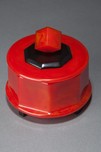 Great Catalin Box with Cube Finial in Watermelon Red + Black