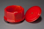 Great Catalin Box with Cube Finial in Watermelon Red + Black