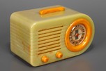 Pre-War FADA 115 Catalin ’Bullet’ Radio in Onyx Green + Yellow