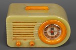 Pre-War FADA 115 Catalin ’Bullet’ Radio in Onyx Green + Yellow