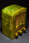 Catalin Emerson AU-190 Radio Marbleized Green Art Deco Tombstone