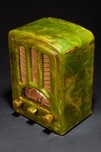 Catalin Emerson AU-190 Radio Marbleized Green Art Deco Tombstone