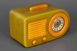 Stunning Fada 1000 Insert ’Bullet’ Catalin Radio in Onyx + Yellow