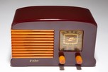 Beautiful Art Deco FADA Model F55 Radio Plum + Butterscotch Catalin