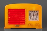 FADA 5F50 Catalin Radio in Yellow with Bright Red Grill