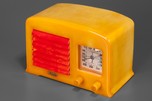 FADA 5F50 Catalin Radio in Yellow with Bright Red Grill