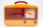 Catalin Garod 1450 ”Peak-Top” Butterscotch + Raspberry Art Deco Radio