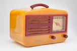 Catalin Garod 1450 ”Peak-Top” Butterscotch + Raspberry Art Deco Radio