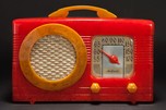 Rare Motorola 50XC Radio ”Circle-Grill” - Marbleized Red + Yellow Catalin