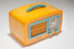 Catalin Sonora Radio KM &rdquo;Coronet&rdquo; in Yellow + Pastel Blue
