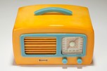 Catalin Sonora Radio KM ”Coronet” in Yellow + Pastel Blue