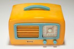 Catalin Sonora Radio KM &rdquo;Coronet&rdquo; in Yellow + Pastel Blue