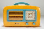 Catalin Sonora Radio KM &rdquo;Coronet&rdquo; in Yellow + Pastel Blue
