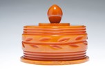 Carved Catalin Bakelite Powder Box