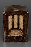 Striking Swirled Circassian Onyx/Brown Emerson AU-190 Catalin Radio