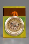 Great Swirled Green with Applesauce Catalin Clock with Elephant