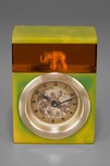 Great Swirled Green with Applesauce Catalin Clock with Elephant