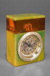 Great Swirled Green with Applesauce Catalin Clock with Elephant