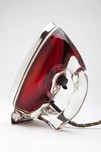 Art Deco Red Saunders Pyrex Glass &rdquo;Silver Streak&rdquo; Iron