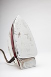 Art Deco Red Saunders Pyrex Glass ”Silver Streak” Iron