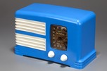 Detrola 274 ’Split-Grille’ Radio - Blue Plaskon w/ White Trim