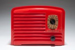 Red Plaskon Detrola Jr. Art Deco Plaskon Bakelite Radio