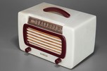 DeWald Catalin Radio 561 ’Jewel’ in Alabaster + Maroon