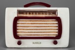 DeWald Catalin Radio 561 ’Jewel’ in Alabaster + Maroon