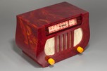 Marbleized Oxblood Red DeWald A-501 ’Lyre’ Catalin Radio