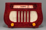 Marbleized Oxblood Red DeWald A-501 ’Lyre’ Catalin Radio