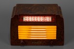 Swirled Brown+ Yellow Insert Grille DeWald A-502 ’Step-Top’ Catalin Radio