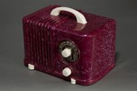 DeWald ’Bantam’ Radio in Dark Raspberry Speckled Plaskon - Rare