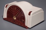 Emerson 744B Mid-Century Radio Beige with Maroon Bakelite