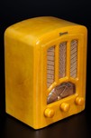 Emerson AU-190 Catalin Radio in Marbleized Yellow - Stunning Tombstone