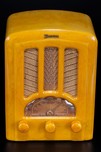 Emerson AU-190 Catalin Radio in Marbleized Yellow - Stunning Tombstone