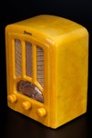 Emerson AU-190 Catalin Radio in Marbleized Yellow - Stunning Tombstone