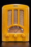 Emerson AU-190 Catalin Radio in Marbleized Yellow - Stunning Tombstone
