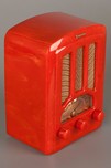 Tomato Red Emerson AU-190 ’Tombstone’ Catalin Radio - Great