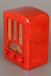 Tomato Red Emerson AU-190 ’Tombstone’ Catalin Radio - Great