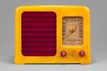 Emerson BM258 Big Miracle Catalin Radio in Yellow w/ Maroon